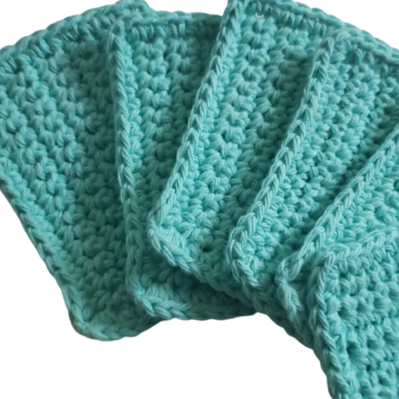 Seabreeze Blue Handmade Reusable Sponges-Set of 6 - Picture 5 of 6